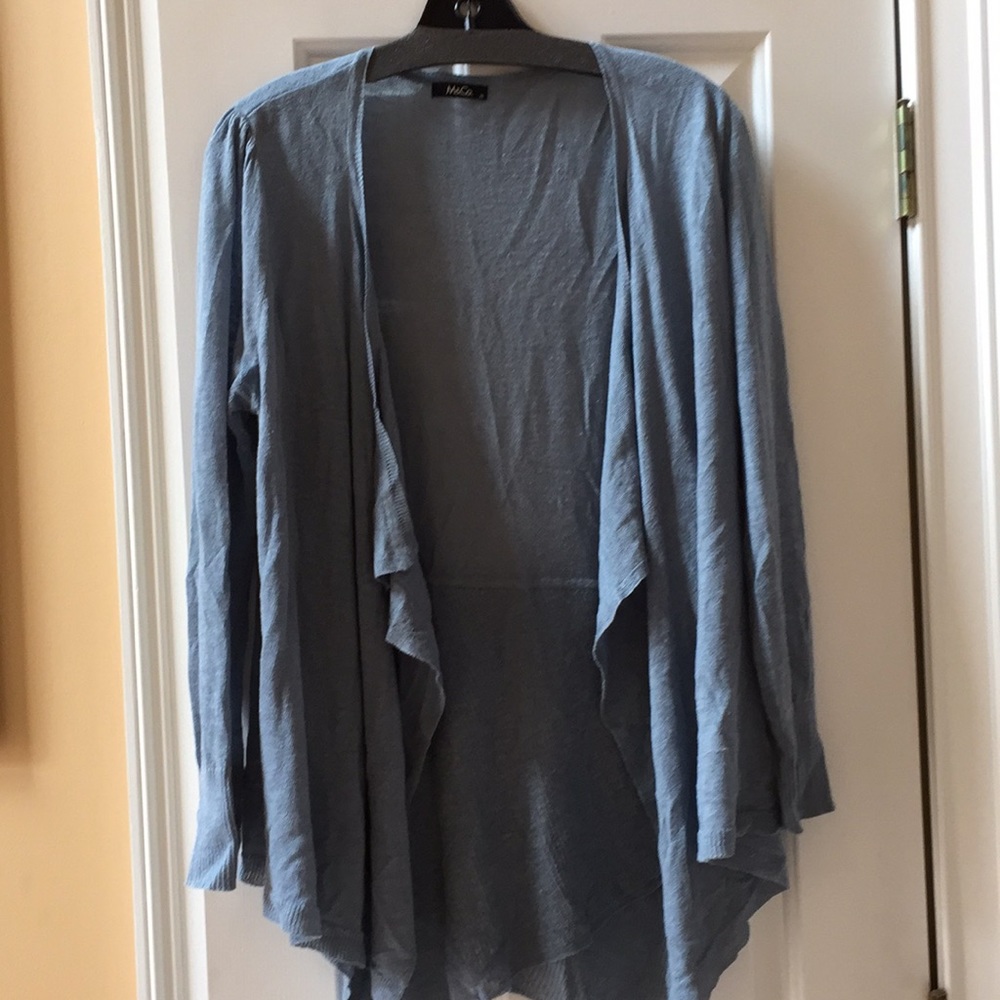 M&Co. acrylic blend easy sweater handkerchief hem